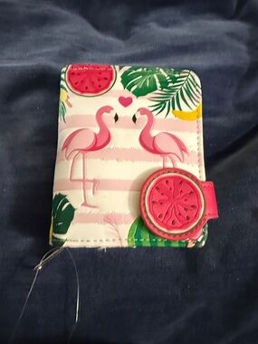 Source Unknown Pink Flamingo Tropical Wallet Clutch